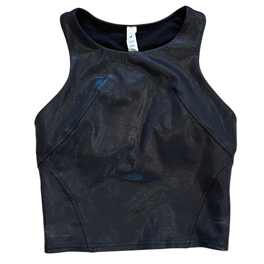 Lululemon Wunder Train Cropped Racerback High Neck Tank, Black, Size 2